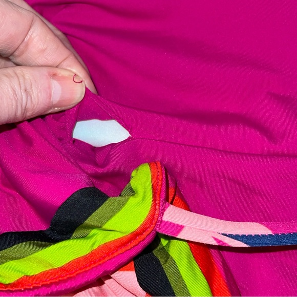 Trina Turk  Women's Standard Rainforest Plunge Hi Leg One Piece, Multi, Size 10 - Picture 15 of 16